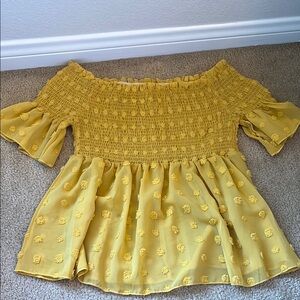 Yellow Off-Shoulder Blouse